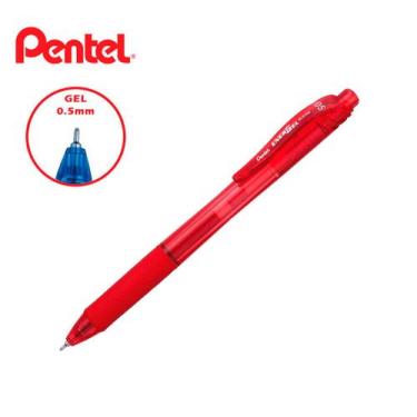 Imagem de Caneta Gel Energel X Retrátil 0.5mm BLN105 - Pentel, Vermelho