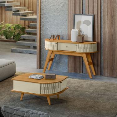 Imagem de Kit Sala de Estar Mesa de Centro e Aparador Estoril Madetec
