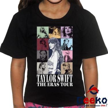 Imagem de Camiseta Infantil Taylor Swift 100% Algodão The Eras Tour Pop Geeko, P