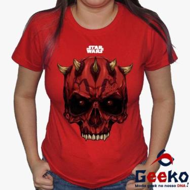 Imagem de Baby Look Star Wars 100% Algodão - Geeko, Vermelho, Letra branca, P