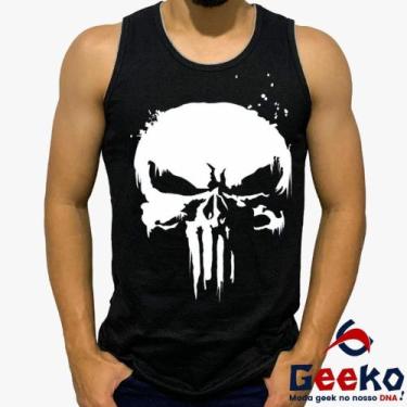 Imagem de Regata O Justiceiro 100% Algodão The Punisher Geeko, Preto, G