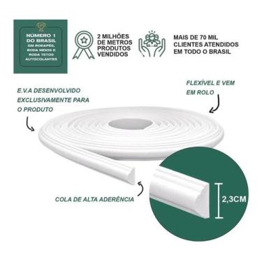 Imagem de Rodameio Boiserie Moldura Eva Autocolante Rm61 - 5 Metros - MEURODAPÉ