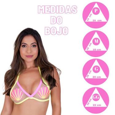 Imagem de Sutiã Biquini Tule Asa Delta Bordado Moda Crochê Concha Rosa - Boutiqu