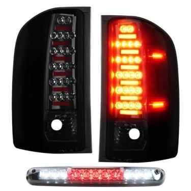 Imagem de (Pacote com 3) Conjunto de luz traseira de LED + 3ª lâmpada de freio para Chevy Silverado 1500 2007-2013, GMC Sierra 3500HD 2008-2014, serve apenas para modelos incandescentes de fábrica, substitui
