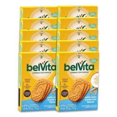 Imagem de Biscoito Integral Belvita Leite e Aveia Kit 10 caixas 75g