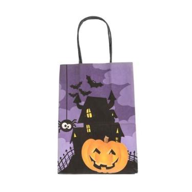 Imagem de Sacola Kraft Halloween com 20 Unidades - Tamarozzi, Preta - 17,5x8,5x2