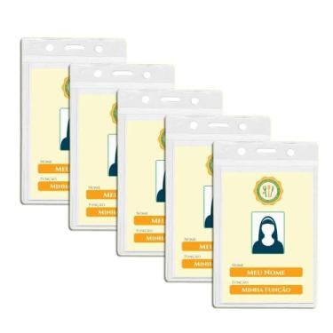 Imagem de Crachá Identificador Pvc Sem Presilha 100X70Mm Kit 5 - ACP