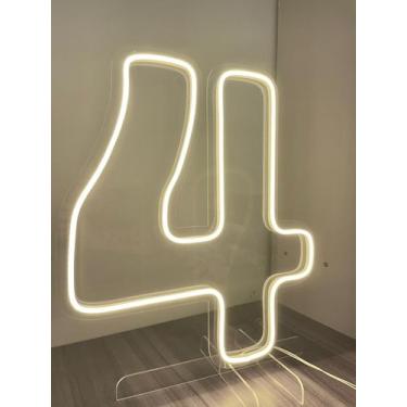 Imagem de Painel Led Neon Números 0 a 9 Acrílico Cristal 50cm Altura - Laser Leg