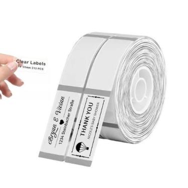 Imagem de 2 Etiqueta Transparente Niimbot D110 D101 D11 14x30mm 210pçs