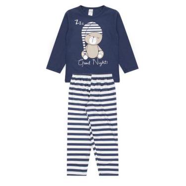 Imagem de Pijama Infantil Masculino Inverno Good Night - Hey Kids Azul - HeyKids
