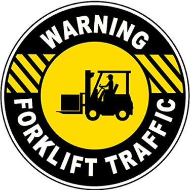 Imagem de Adesivos de vinil - Pacote - Adesivos de sinalização de segurança e aviso e armazém - Placa de aviso de empilhadeira de piso de trânsito 1-3 pacotes (8,9 cm x 12,7 cm)
