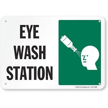 Imagem de SmartSign S2-0584-PL-10 Placa "Eye Wash Station" | Plástico de 17,8 cm x 25,4 cm