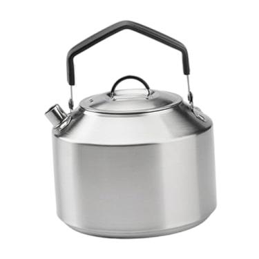 Imagem de Chaleira de acampamento, bule de chá com alça, chaleira de água, pote de água para ferver água, esportes ao ar livre, pesca, viagem, escalada, Prata 1.5l
