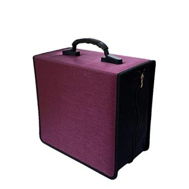 Imagem de Penlonda — Suporte para CD/DVD, capa organizadora de carteira, porta-livros, armazenamento de 400 unidades de disco (rosa)