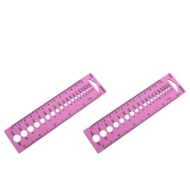 Imagem de JCBIZ 2 peças régua de acrílico para estofamento ferramentas de tecido de corte medidor de régua de resistência à costura densidade fita métrica rotativa agulha de tricô ferramentas de medição de