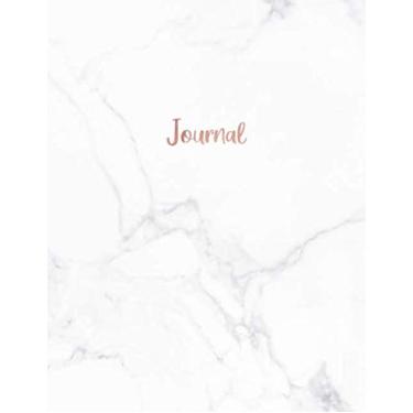 Imagem de Journal: Elegant White Marble and Faux Rose Gold - Dotted Bullet Grid Journal (8.5 x 11 inches) - 120 Dot Pages