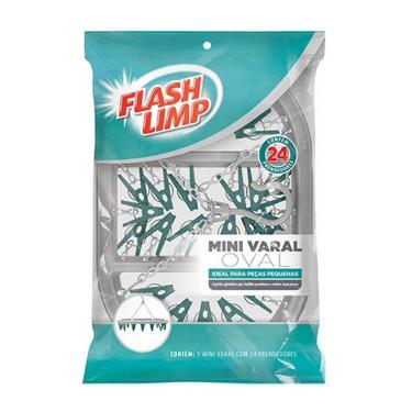 Imagem de Varal Mini Oval FlashLimp - Prático e Portátil - 16x35x53 cm