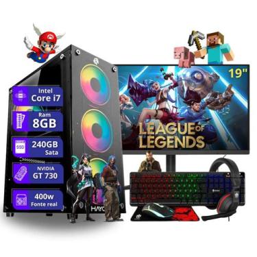 Imagem de PC Gamer Completo Core i7 Geforce Gt730 8gb de ram ssd 240gb sata Moni