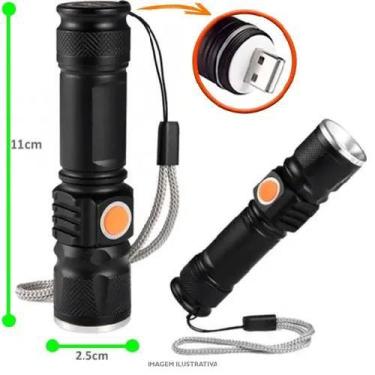 Imagem de Lanterna Tática Led Recarregável USB Profissional - BNZ