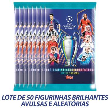 Imagem de Lote De 50 Figurinhas Brilhantes ou Metalizadas UEFA CHAMPIONS LEAGUE 2024/2025 - AVULSAS E ALEATÓRIAS