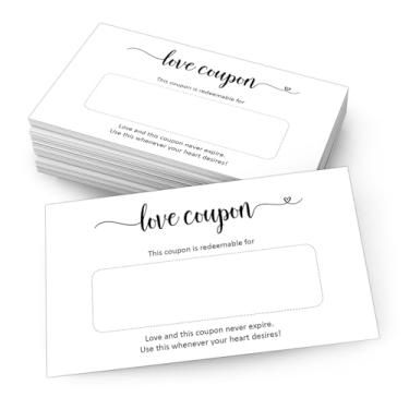 Imagem de 321Done Love Coupons, Made in USA - 3,5x6 branco, cartões de cupom em branco DIY para marido, esposa, casais, ideias para encontros noturnos, vouchers de presente românticos para dia dos namorados,