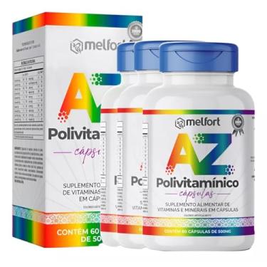 Imagem de Kit 3 X Polivitamínico Az 500g Super Completa 180 Capsulas