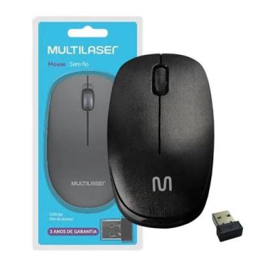 Imagem de Mouse Sem Fio Design Ergonômico Standard Usb Preto - Multilaser