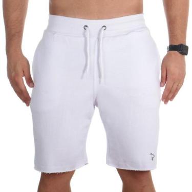 Imagem de Bermuda Plus Size Short Algodao Moletom Masculino Lisa Cordao Ajustave