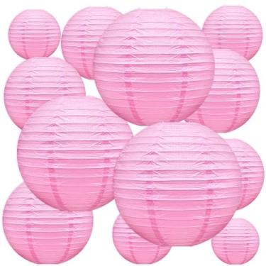 Imagem de Celehappy Lanternas De Papel Rosa Penduradas, Redondas, Decorativas, 6" 8" 10" 12" Lanternas Chinesas Para Decoração De Festa De Casamento, Aniversário, Chá De Bebê, Dia Dos Namorados, Interno E Ext