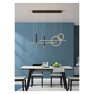 Imagem de Lustres Pingente Sala de Jantar Lustre Moderno Minimalista Café Bar Mesa Decoração Lâmpada Nórdica Design Criativo Preto LED Lâmpadas Penduradas (Cor: Preto 100cm)