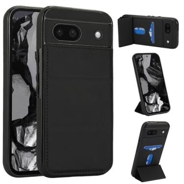 Imagem de Dteck Capa carteira para Google Pixel 8a 15.5 cm 2024 com fecho magnético oculto slot para cartão e função de suporte, capa de couro PU, capa protetora fina e leve fina com bolso, preta