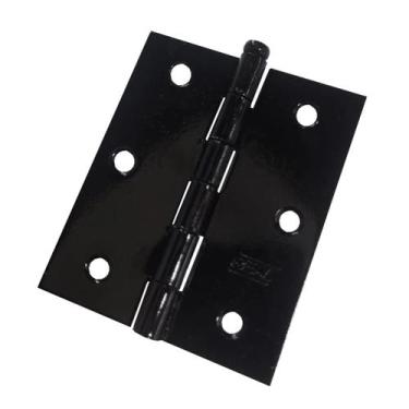 Imagem de Kit 2 Dobradiça Preta Porta / Janela Pino Solto Real 3x2,5" - LOTH