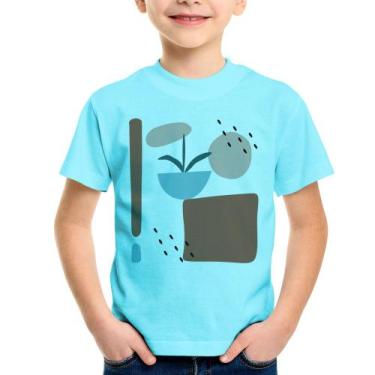 Imagem de Camiseta Infantil Vaso de Planta Minimalista Abstrato - Foca na Moda, 