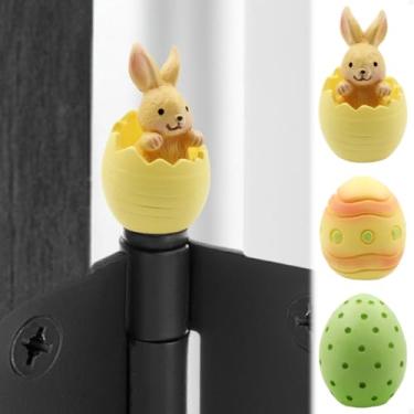 Imagem de Conjunto de 3 tampas decorativas de dobradiça de ovo de páscoa para decoração de casa - tampas magnéticas para dobradiças de porta