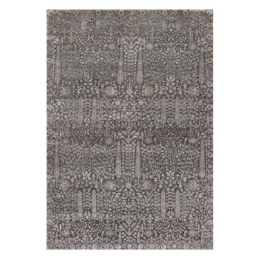 Imagem de Shahbanu Rugs Tapete oriental com nó à mão de lã e seda cinza cinza cinza (9'9"x14'5.1 cm)