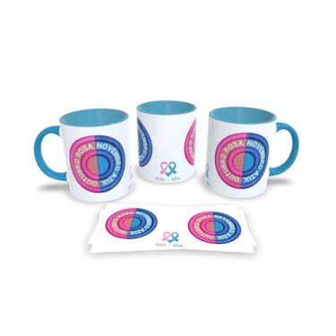 Imagem de Canecas Azul de Porcelana Personalizadas Novembro Azul (Mod.4)