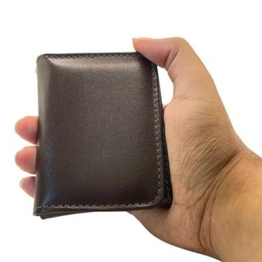 Imagem de Carteira masculina couro legítimo lisa sem logo RFID anti-roubo Cartõe