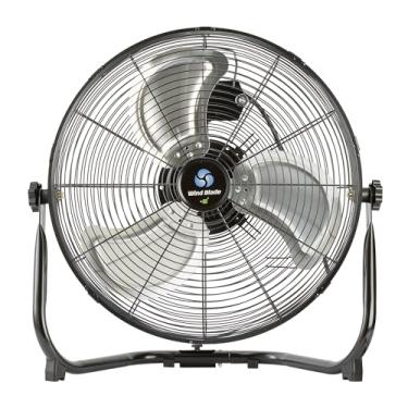 Imagem de Ventilador industrial Wind Blade 4080 CFM, 1 ventilador interno resistente - cabeça inclinada, motor de alta velocidade de 3 velocidades, ventilador de piso de metal preto, para armazém, garagens ou