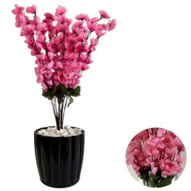 Imagem de Pessegueiro Cerejeira Artificial + Vaso Polietileno Completo - PlantaI