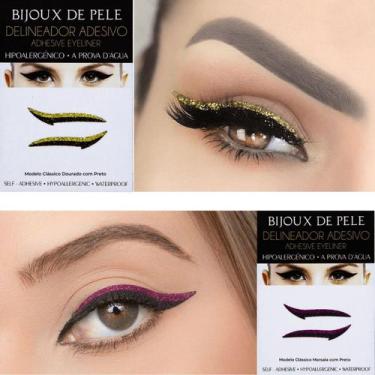 Imagem de Delineador Adesivo 1 par Dourado e 1 par Marsala Clássico - BIJOUX DE 