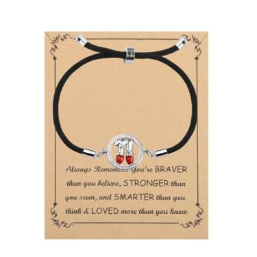 Imagem de FUSTMW Pulseira de sapato Wizard Oz Dorothy Rubi Presentes Rubi Vermelho Chinelos Joias Fãs de Filmes Presentes Inspirados Varinha Mágica Berloque, Samll, Pedra, Sem pedras preciosas