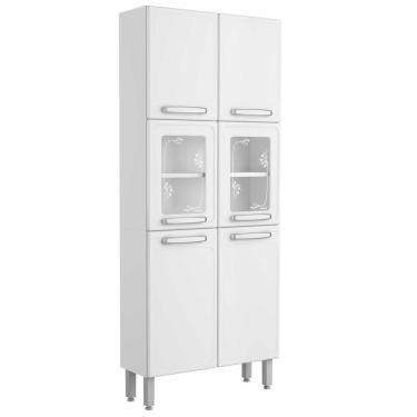 Imagem de Paneleiro Duplo Evidence Aço com Vidro 6 Portas 7039 Branco - Bertolini