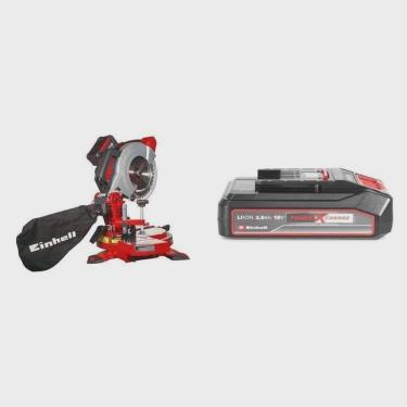 Imagem de Kit Serra de Esquadria à Bateria Te-ms 18/210 Li com Bateria Power-x-change 18v 2,5 Ah Li Einhell