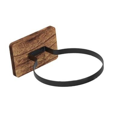 Imagem de YIJU Suporte de parede de suporte de esferas com base de madeira com base no armazenamento de bola de rack para basquete de autografos de futebol