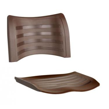 Imagem de Assento e encosto cadeira plástica - Masticmol, Marrom
