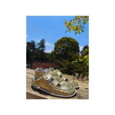 Imagem de Sandália Franciscana Metalizada Dourada G, Babo Uabu