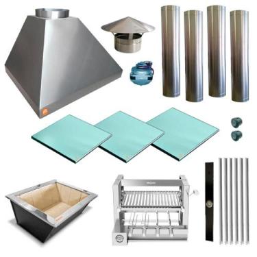 Imagem de Churrasqueira Gourmet Makeer 340 4 Giratorio 3 Vidros 2489 P