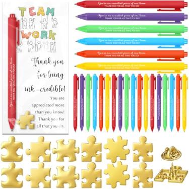 Imagem de Dunzoom 24 conjuntos de canetas esferográficas inspiradoras para formatura e equipe de funcionários, presente de agradecimento, equipe de operações, presente de agradecimento para enfermeira