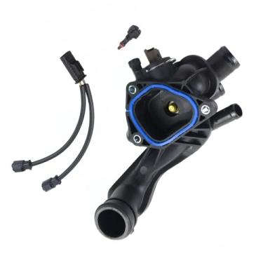 Imagem de Conjunto de carcaça do termostato de arrefecimento do motor com sensores + cabo adaptador para Mini Cooper Base Clubman JCW Coupe Roadster 2007-2013, para Mini Cooper Countryman 2011-2013, 1.6L L4