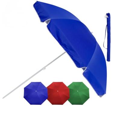 Imagem de Guarda Sol 1,8m/2,2m/2,4m Todos Tamanhos Grande Em Aço Praia Piscina Verão Pesca(240Cm LISO)